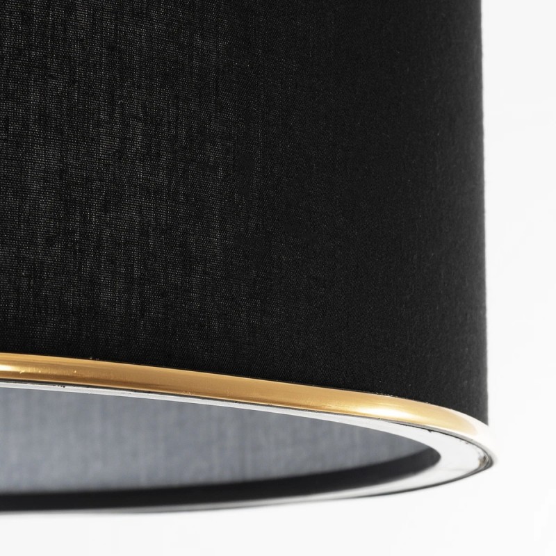 GloboStar® LOFTY 204-0092 Μοντέρνο Κρεμαστό Φωτιστικό Kαπέλο Μονόφωτο 1 x E27 IP20 Μαύρο Ύφασμα - Μ38 x Π38 x Υ70cm