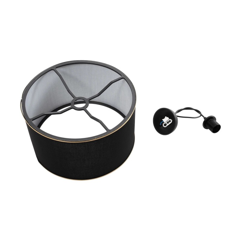GloboStar® LOFTY 204-0092 Μοντέρνο Κρεμαστό Φωτιστικό Kαπέλο Μονόφωτο 1 x E27 IP20 Μαύρο Ύφασμα - Μ38 x Π38 x Υ70cm
