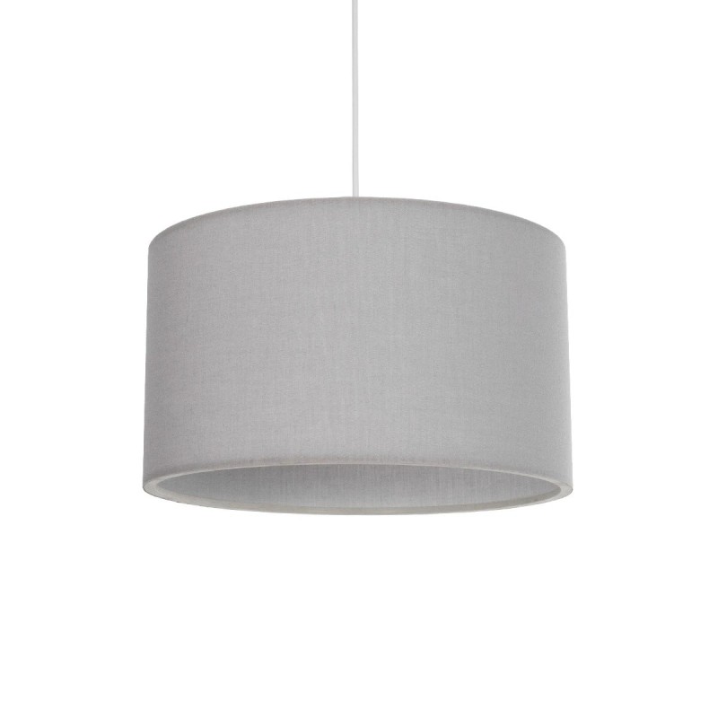 GloboStar® LOFTY 204-0093 Μοντέρνο Κρεμαστό Φωτιστικό Kαπέλο Μονόφωτο 1 x E27 IP20 Γκρι Ύφασμα - Μ38 x Π38 x Υ70cm