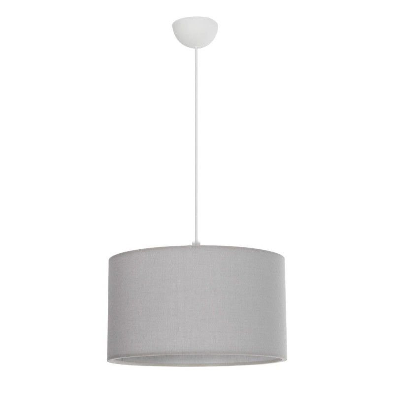 GloboStar® LOFTY 204-0093 Μοντέρνο Κρεμαστό Φωτιστικό Kαπέλο Μονόφωτο 1 x E27 IP20 Γκρι Ύφασμα - Μ38 x Π38 x Υ70cm