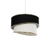 GloboStar® CYCLOP 204-0103 Μοντέρνο Κρεμαστό Φωτιστικό Kαπέλο Μονόφωτο 1 x E27 IP20 Μαύρο & Λευκό Ύφασμα - Μ30 x Π30 x Υ70cm