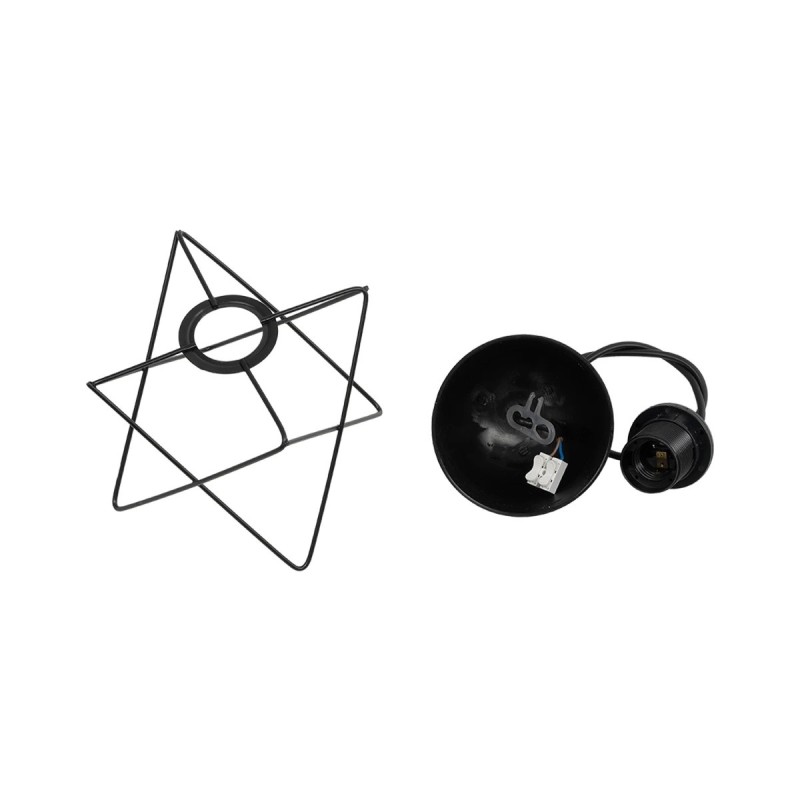 GloboStar® PATRICK 204-0109 Μοντέρνο Κρεμαστό Φωτιστικό Πλέγμα Μονόφωτο 1 x E27 IP20 Μαύρο Μέταλλο - Μ25 x Π25 x Υ55cm