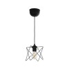 GloboStar® PATRICK 204-0109 Μοντέρνο Κρεμαστό Φωτιστικό Πλέγμα Μονόφωτο 1 x E27 IP20 Μαύρο Μέταλλο - Μ25 x Π25 x Υ55cm
