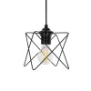 GloboStar® PATRICK 204-0109 Μοντέρνο Κρεμαστό Φωτιστικό Πλέγμα Μονόφωτο 1 x E27 IP20 Μαύρο Μέταλλο - Μ25 x Π25 x Υ55cm