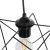 GloboStar® PATRICK 204-0109 Μοντέρνο Κρεμαστό Φωτιστικό Πλέγμα Μονόφωτο 1 x E27 IP20 Μαύρο Μέταλλο - Μ25 x Π25 x Υ55cm