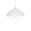GloboStar® INDUSTRY 204-0111 Μοντέρνο Κρεμαστό Φωτιστικό Καμπάνα Μονόφωτο 1 x E27 IP20 Λευκό Μέταλλο - Μ30 x Π30 x Υ70cm