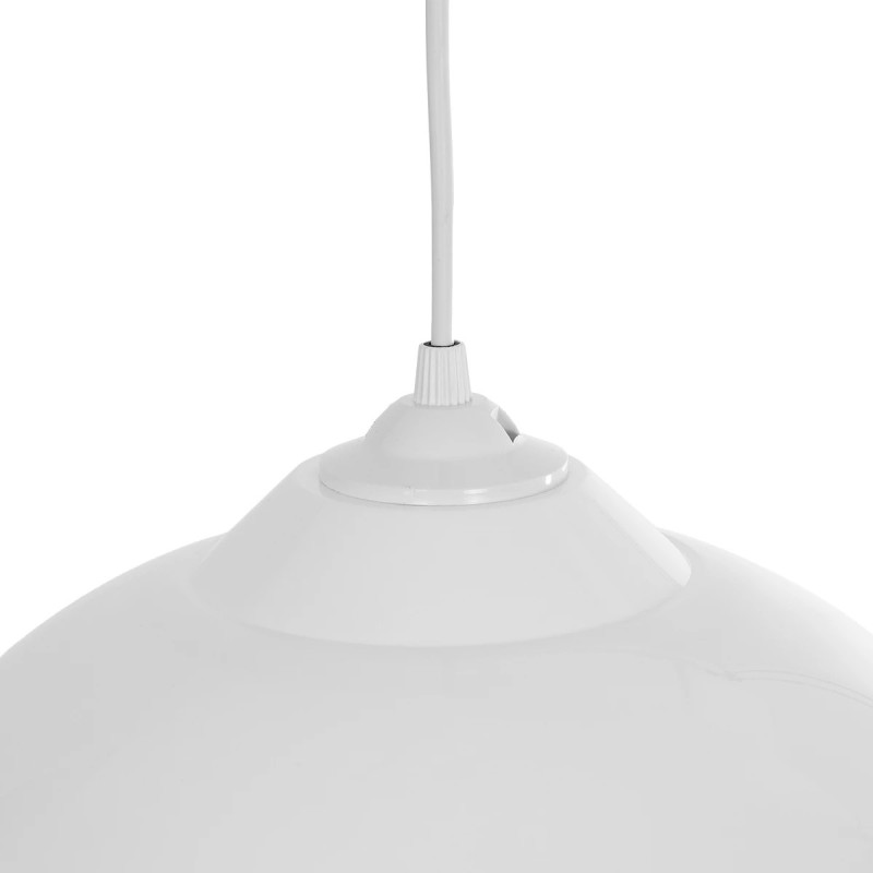 GloboStar® INDUSTRY 204-0111 Μοντέρνο Κρεμαστό Φωτιστικό Καμπάνα Μονόφωτο 1 x E27 IP20 Λευκό Μέταλλο - Μ30 x Π30 x Υ70cm