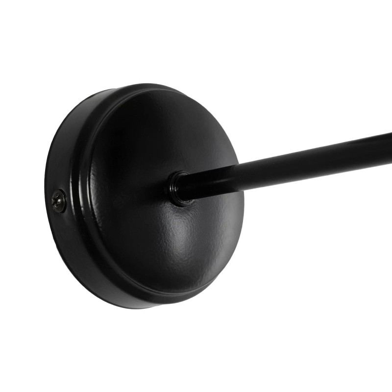 GloboStar® PAM 204-0112 Μοντέρνο Επιτοίχειο Φωτιστικό Aπλίκα Μονόφωτο 1 x E27 IP20 Μαύρο Μέταλλο με Μπεζ Ύφασμα - Μ23 x Π23 x Υ17cm