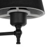 GloboStar® PAM 204-0113 Μοντέρνο Επιτοίχειο Φωτιστικό Aπλίκα Μονόφωτο 1 x E27 IP20 Μαύρο Μέταλλο με Μαύρο Ύφασμα - Μ23 x Π23 x Υ17cm