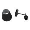 GloboStar® PAM 204-0113 Μοντέρνο Επιτοίχειο Φωτιστικό Aπλίκα Μονόφωτο 1 x E27 IP20 Μαύρο Μέταλλο με Μαύρο Ύφασμα - Μ23 x Π23 x Υ17cm