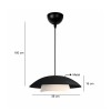 GloboStar® AURA 204-0117 Μοντέρνο Κρεμαστό Φωτιστικό Καμπάνα Μονόφωτο 1 x E27 IP20 Μαύρο & Λευκό Μέταλλο - Μ31 x Π31 x Υ27cm