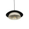GloboStar® AURA 204-0117 Μοντέρνο Κρεμαστό Φωτιστικό Καμπάνα Μονόφωτο 1 x E27 IP20 Μαύρο & Λευκό Μέταλλο - Μ31 x Π31 x Υ27cm