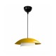 GloboStar® AURA 204-0118 Μοντέρνο Κρεμαστό Φωτιστικό Καμπάνα Μονόφωτο 1 x E27 IP20 Κίτρινο & Λευκό Μέταλλο - Μ31 x Π31 x Υ27cm