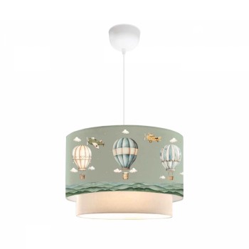 GLOBOSTAR® BALLON 204-0120 Παιδικό Κρεμαστό Φωτιστικό Οροφής με Ντουί 1 x E27 AC 220-240V IP20 - Πολύχρωμο - Μ30 x Π30 x Υ20cm