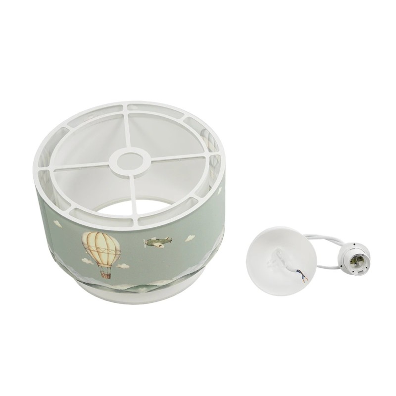 GloboStar® BALLON 204-0120 Παιδικό Κρεμαστό Φωτιστικό Φιγούρα Μονόφωτο 1 x E27 IP20 Πολύχρωμο Ύφασμα - Μ30 x Π30 x Υ70cm