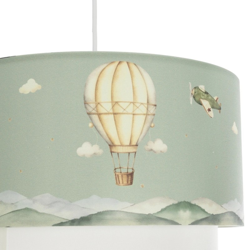 GloboStar® BALLON 204-0120 Παιδικό Κρεμαστό Φωτιστικό Φιγούρα Μονόφωτο 1 x E27 IP20 Πολύχρωμο Ύφασμα - Μ30 x Π30 x Υ70cm