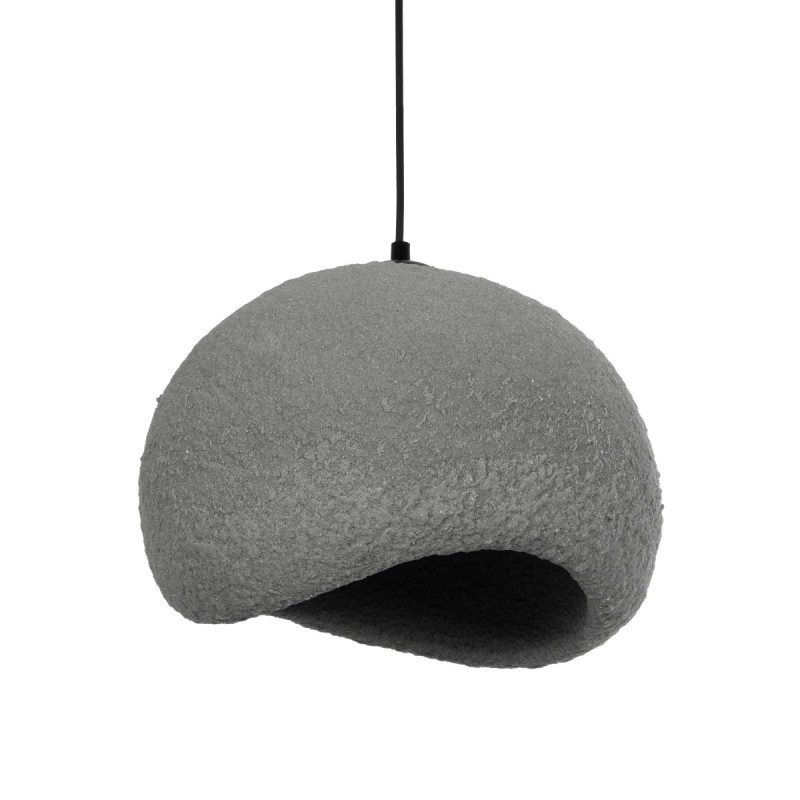 GloboStar® STONE 204-0122 Μοντέρνο Κρεμαστό Φωτιστικό Καμπάνα Μονόφωτο 1 x E27 IP20 Γκρι Σκoύρο Πολυστερίνη με Ρητίνη - Μ31.5 x Π35 x Υ26cm