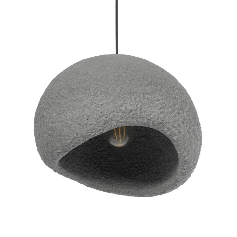 GloboStar® STONE 204-0122 Μοντέρνο Κρεμαστό Φωτιστικό Καμπάνα Μονόφωτο 1 x E27 IP20 Γκρι Σκoύρο Πολυστερίνη με Ρητίνη - Μ31.5 x Π35 x Υ26cm