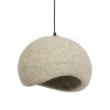GloboStar® STONE 204-0123 Μοντέρνο Κρεμαστό Φωτιστικό Καμπάνα Μονόφωτο 1 x E27 IP20 Μπεζ Πολυστερίνη με Μπεζ Ρητίνη - Μ31.5 x Π35 x Υ26cm