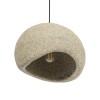 GloboStar® STONE 204-0123 Μοντέρνο Κρεμαστό Φωτιστικό Καμπάνα Μονόφωτο 1 x E27 IP20 Μπεζ Πολυστερίνη με Μπεζ Ρητίνη - Μ31.5 x Π35 x Υ26cm