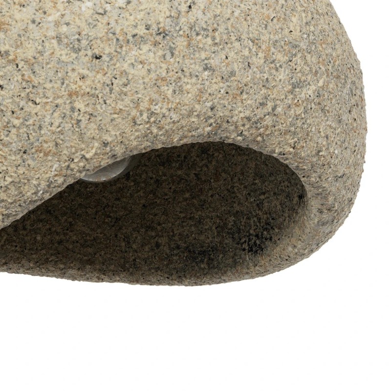 GloboStar® STONE 204-0123 Μοντέρνο Κρεμαστό Φωτιστικό Καμπάνα Μονόφωτο 1 x E27 IP20 Μπεζ Πολυστερίνη με Μπεζ Ρητίνη - Μ31.5 x Π35 x Υ26cm