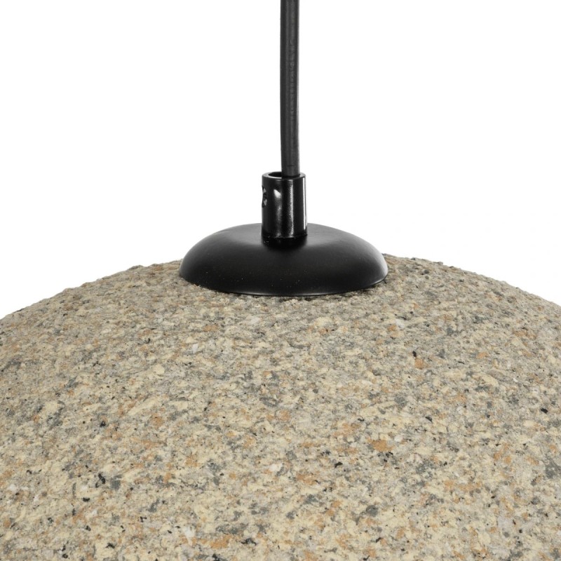 GloboStar® STONE 204-0123 Μοντέρνο Κρεμαστό Φωτιστικό Καμπάνα Μονόφωτο 1 x E27 IP20 Μπεζ Πολυστερίνη με Μπεζ Ρητίνη - Μ31.5 x Π35 x Υ26cm