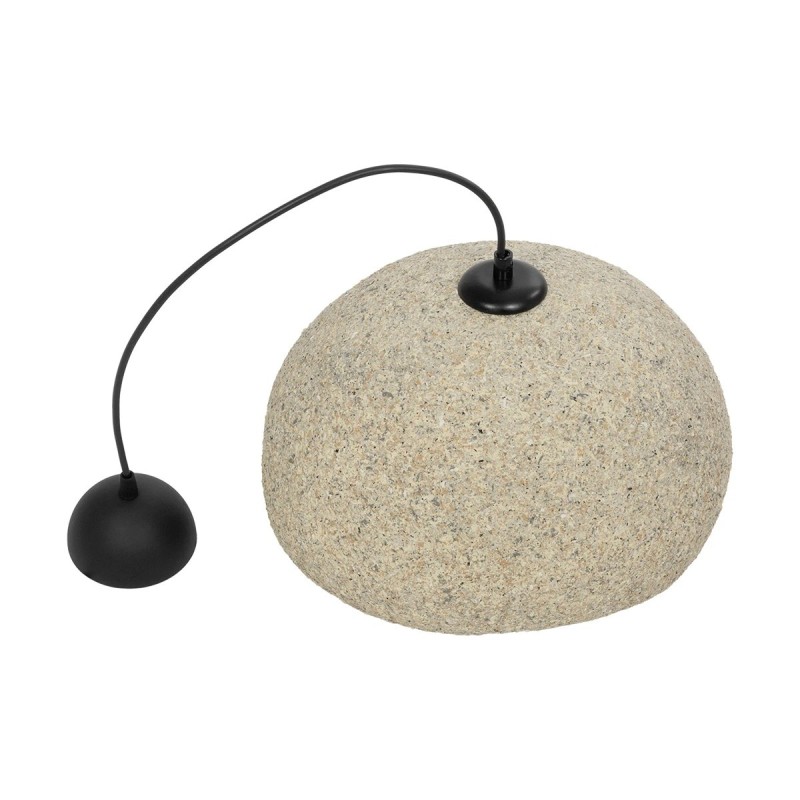 GloboStar® STONE 204-0123 Μοντέρνο Κρεμαστό Φωτιστικό Καμπάνα Μονόφωτο 1 x E27 IP20 Μπεζ Πολυστερίνη με Μπεζ Ρητίνη - Μ31.5 x Π35 x Υ26cm