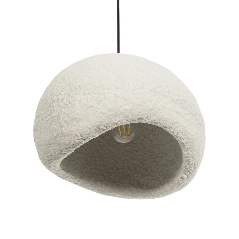 GloboStar® STONE 204-0124 Μοντέρνο Κρεμαστό Φωτιστικό Καμπάνα Μονόφωτο 1 x E27 IP20 Γκρι Πολυστερίνη με Γκρι Ρητίνη - Μ31.5 x Π35 x Υ26cm