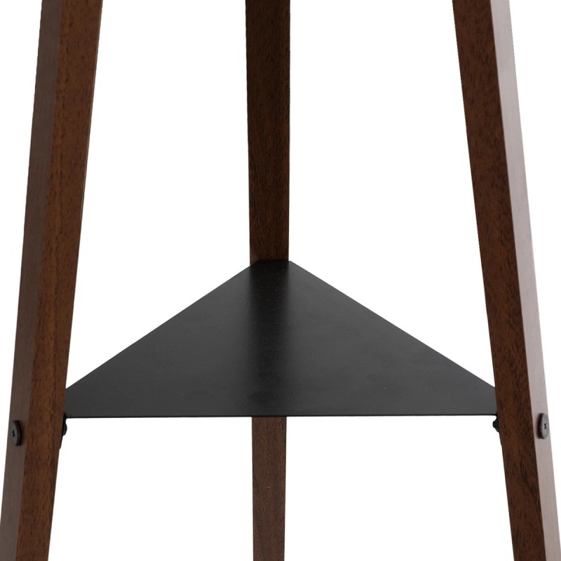 GloboStar® SHELF 204-0129 Μοντέρνο Eπιδαπέδιο Φωτιστικό Μονόφωτο 1 x E27 IP20 Καφέ Ξύλο με Μπεζ Ύφασμα - Μ38 x Π38 x Υ135cm