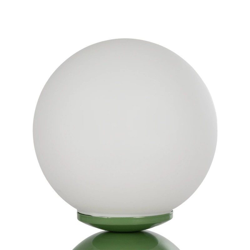 GloboStar® MAGIC 204-0130 Μοντέρνο Eπιτραπέζιο Φωτιστικό Μονόφωτο 1 x E27 IP20 Πράσινο Μέταλλο με Λευκό Γυαλί - Μ13 x Π13 x Υ28cm