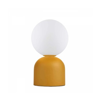 GLOBOSTAR® MAGIC 204-0131 Μοντέρνο Επιτραπέζιο Φωτιστικό Πορτατίφ με Ντουί 1 x E14 AC 220-240V IP20 - Κίτρινο & Λευκό - Μ13 x Π13 x Υ28cm