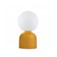 GloboStar® MAGIC 204-0131 Μοντέρνο Eπιτραπέζιο Φωτιστικό Μονόφωτο 1 x E27 IP20 Κίτρινο Μέταλλο με Λευκό Γυαλί - Μ13 x Π13 x Υ28cm