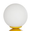 GloboStar® MAGIC 204-0131 Μοντέρνο Eπιτραπέζιο Φωτιστικό Μονόφωτο 1 x E27 IP20 Κίτρινο Μέταλλο με Λευκό Γυαλί - Μ13 x Π13 x Υ28cm