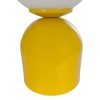 GloboStar® MAGIC 204-0131 Μοντέρνο Eπιτραπέζιο Φωτιστικό Μονόφωτο 1 x E27 IP20 Κίτρινο Μέταλλο με Λευκό Γυαλί - Μ13 x Π13 x Υ28cm