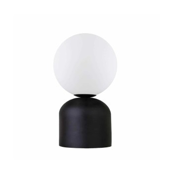 GLOBOSTAR® MAGIC 204-0132 Μοντέρνο Επιτραπέζιο Φωτιστικό Πορτατίφ με Ντουί 1 x E14 AC 220-240V IP20 - Μαύρο & Λευκό - Μ13 x Π13 x Υ28cm