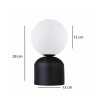 GloboStar® MAGIC 204-0132 Μοντέρνο Eπιτραπέζιο Φωτιστικό Μονόφωτο 1 x E27 IP20 Μαύρο Μέταλλο με Λευκό Γυαλί - Μ13 x Π13 x Υ28cm