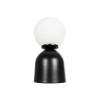 GloboStar® MAGIC 204-0132 Μοντέρνο Eπιτραπέζιο Φωτιστικό Μονόφωτο 1 x E27 IP20 Μαύρο Μέταλλο με Λευκό Γυαλί - Μ13 x Π13 x Υ28cm