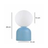 GloboStar® MAGIC 204-0133 Μοντέρνο Eπιτραπέζιο Φωτιστικό Μονόφωτο 1 x E27 IP20 Μπλε Μέταλλο με Λευκό Γυαλί - Μ13 x Π13 x Υ28cm