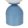 GloboStar® MAGIC 204-0133 Μοντέρνο Eπιτραπέζιο Φωτιστικό Μονόφωτο 1 x E27 IP20 Μπλε Μέταλλο με Λευκό Γυαλί - Μ13 x Π13 x Υ28cm