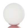 GloboStar® MAGIC 204-0134 Μοντέρνο Eπιτραπέζιο Φωτιστικό Μονόφωτο 1 x E27 IP20 Ροζ Μέταλλο με Λευκό Γυαλί - Μ13 x Π13 x Υ28cm