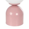 GloboStar® MAGIC 204-0134 Μοντέρνο Eπιτραπέζιο Φωτιστικό Μονόφωτο 1 x E27 IP20 Ροζ Μέταλλο με Λευκό Γυαλί - Μ13 x Π13 x Υ28cm