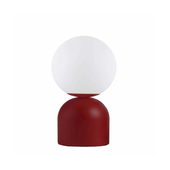 GLOBOSTAR® MAGIC 204-0135 Μοντέρνο Επιτραπέζιο Φωτιστικό Πορτατίφ με Ντουί 1 x E14 AC 220-240V IP20 - Κόκκινο & Λευκό - Μ13 x Π13 x Υ28cm