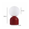 GloboStar® MAGIC 204-0135 Μοντέρνο Eπιτραπέζιο Φωτιστικό Μονόφωτο 1 x E27 IP20 Κόκκινο Μέταλλο με Λευκό Γυαλί - Μ13 x Π13 x Υ28cm
