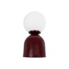 GloboStar® MAGIC 204-0135 Μοντέρνο Eπιτραπέζιο Φωτιστικό Μονόφωτο 1 x E27 IP20 Κόκκινο Μέταλλο με Λευκό Γυαλί - Μ13 x Π13 x Υ28cm