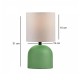 GloboStar® LOREN 204-0136 Μοντέρνο Eπιτραπέζιο Φωτιστικό Μονόφωτο 1 x E27 IP20 Πράσινο Μέταλλο με Μπεζ Ύφασμα - Μ15 x Π15 x Υ31cm