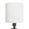 GloboStar® LOREN 204-0136 Μοντέρνο Eπιτραπέζιο Φωτιστικό Μονόφωτο 1 x E27 IP20 Πράσινο Μέταλλο με Μπεζ Ύφασμα - Μ15 x Π15 x Υ31cm