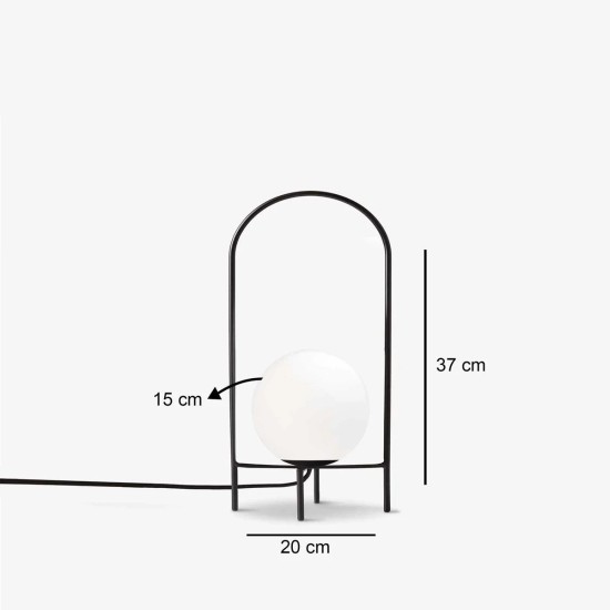 GloboStar® SPIDY 204-0139 Μοντέρνο Eπιτραπέζιο Φωτιστικό Μονόφωτο 1 x E27 IP20 Μαύρο Μέταλλο με Λευκό Γυαλί - Μ20 x Π20 x Υ37cm GloboStar® SPIDY 204-0139 Μοντέρνο Eπιτραπέζιο Φωτιστικό Μονόφωτο 1 x E27 IP20 Μαύρο Μέταλλο με Λευκό Γυαλί - Μ20 x Π20 x Υ37cm