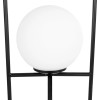 GloboStar® SPIDY 204-0139 Μοντέρνο Eπιτραπέζιο Φωτιστικό Μονόφωτο 1 x E27 IP20 Μαύρο Μέταλλο με Λευκό Γυαλί - Μ20 x Π20 x Υ37cm