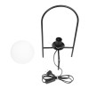 GloboStar® SPIDY 204-0139 Μοντέρνο Eπιτραπέζιο Φωτιστικό Μονόφωτο 1 x E27 IP20 Μαύρο Μέταλλο με Λευκό Γυαλί - Μ20 x Π20 x Υ37cm