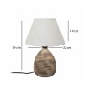 GloboStar® LISBON 204-0150 Vintage Eπιτραπέζιο Φωτιστικό Μονόφωτο 1 x E27 IP20 Καφέ Κεραμικό με Μπεζ Ύφασμα - Μ22 x Π22 x Υ30cm